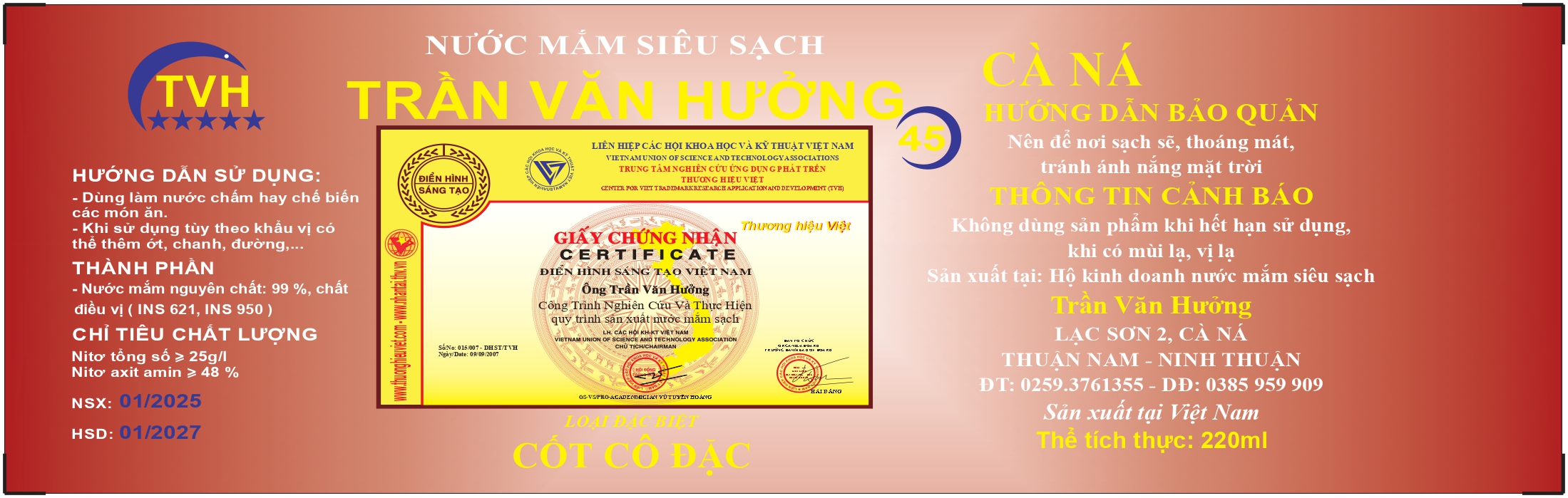 Nhãn NƯỚC MẮM - 58x185 mm